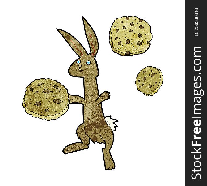 cartoon rabbit with cookies