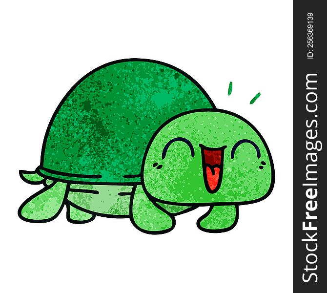 quirky hand drawn cartoon turtle