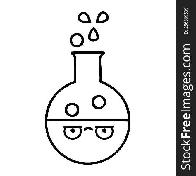line drawing cartoon of a test tube