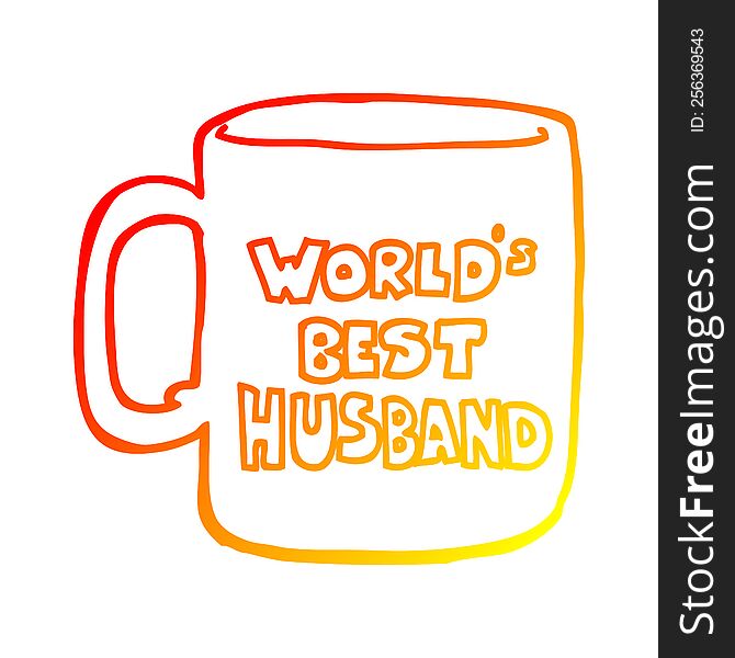 Warm Gradient Line Drawing Worlds Best Husband Mug