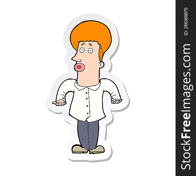 sticker of a cartoon office guy