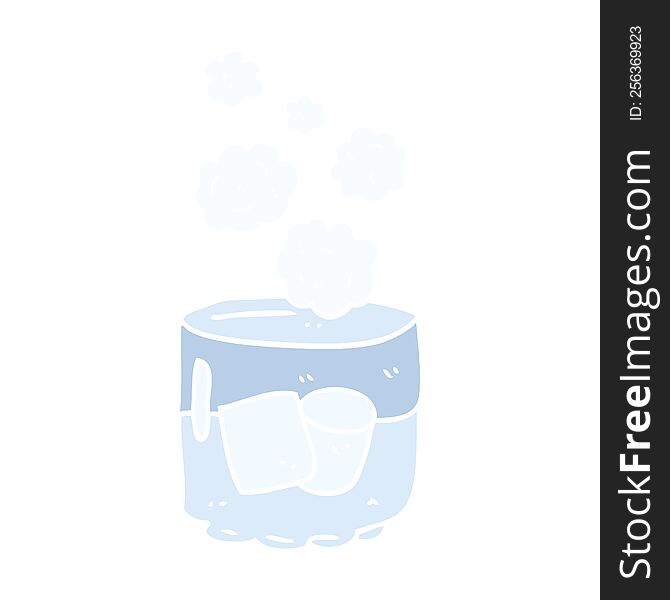 flat color illustration of vodka and ice. flat color illustration of vodka and ice