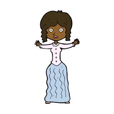 Cartoon Worried Victorian Woman Stock Image Cartoon Worried Victorian Woman Stock Image