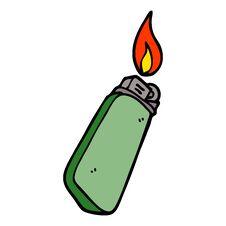 Cartoon Doodle Disposable Lighter Stock Photo