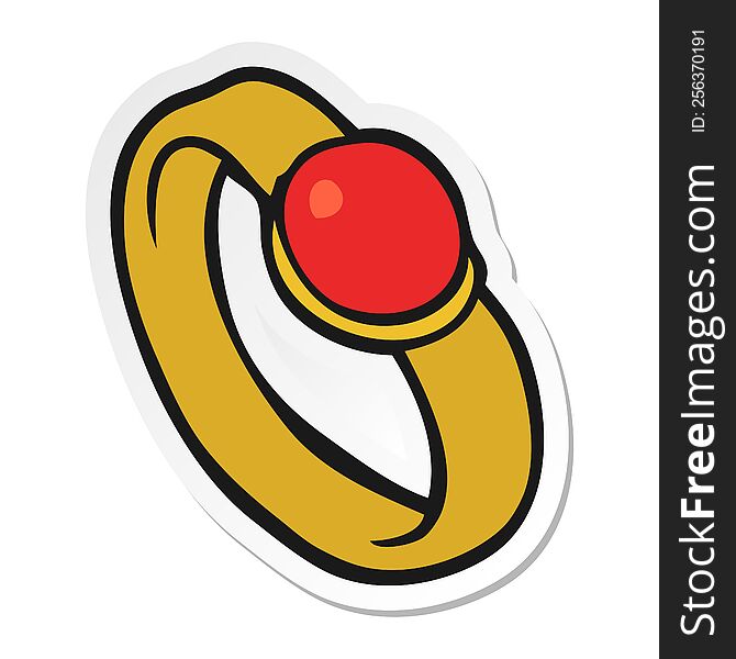 sticker of a cartoon ring
