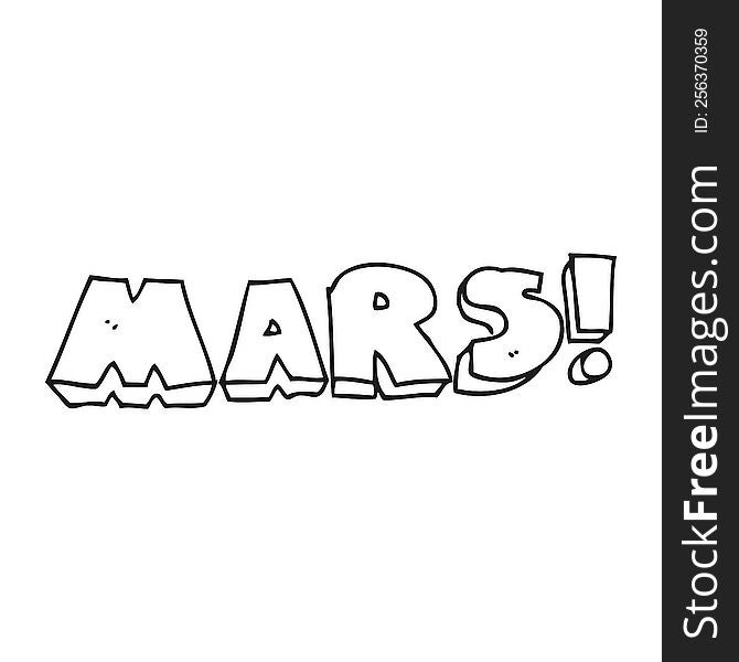 Black And White Cartoon Mars Text Symbol