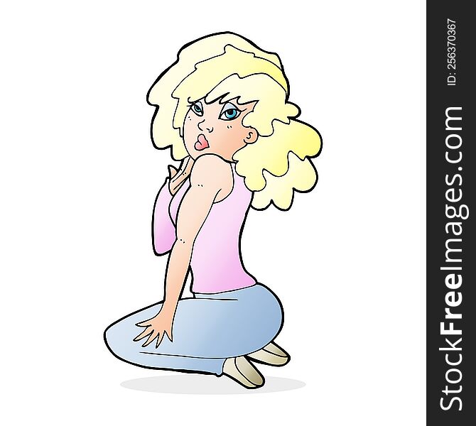 Cartoon Woman Posing