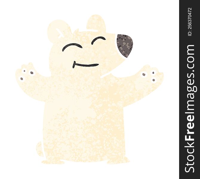 Quirky Retro Illustration Style Cartoon Polar Bear
