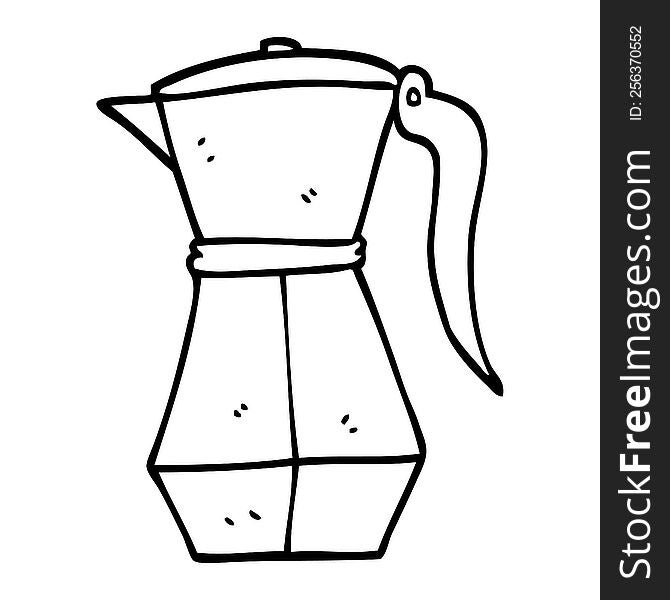 line drawing cartoon stove top espresso maker