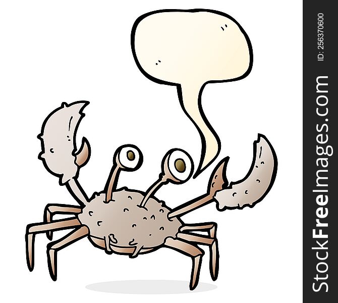 Cartoon Crab With Speech Bubble