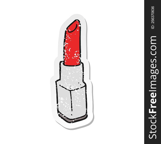 retro distressed sticker of a cartoon lipstick