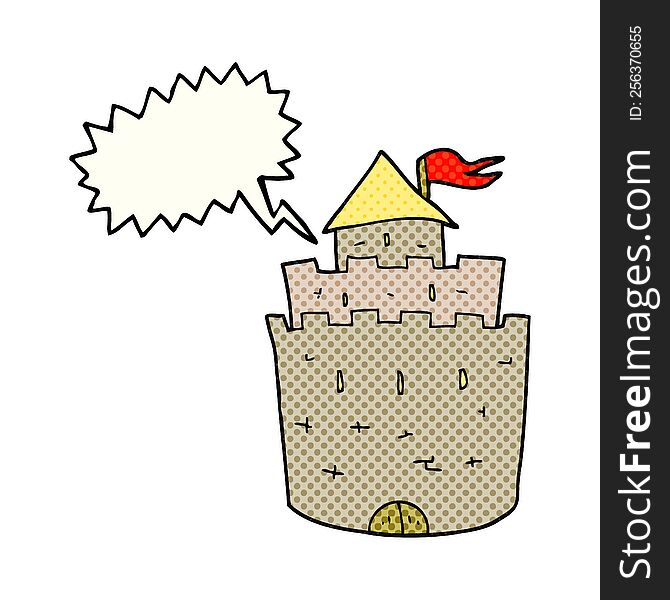 comic book speech bubble cartoon castle