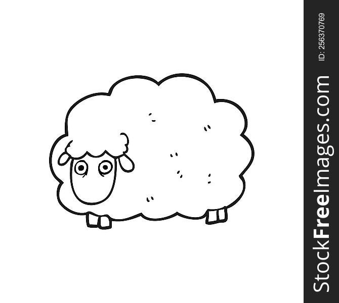 Black And White Cartoon Farting Sheep