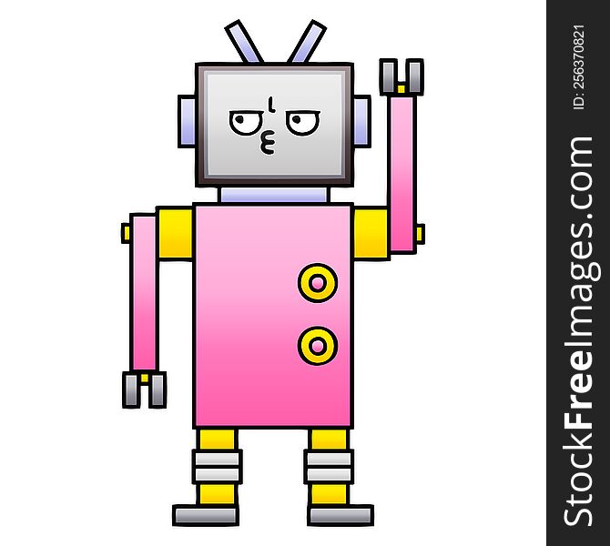 Gradient Shaded Cartoon Robot