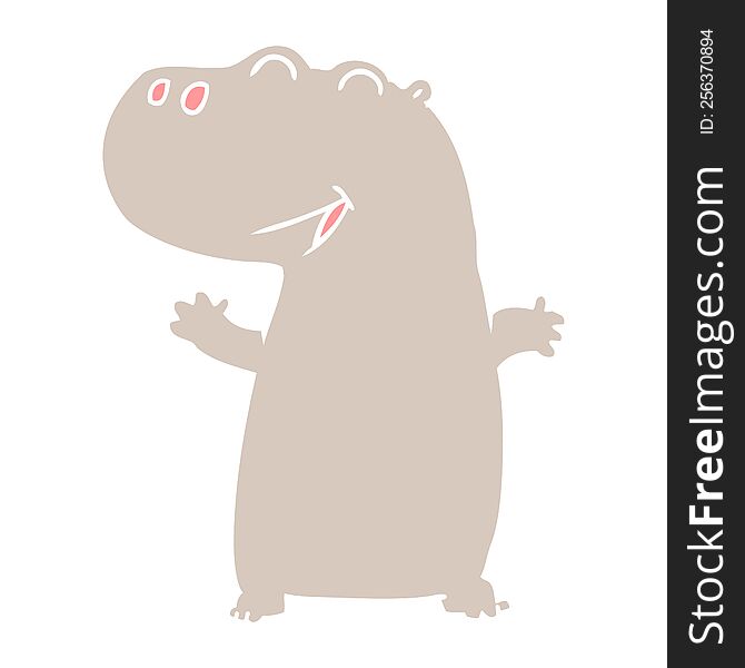 flat color style cartoon hippopotamus