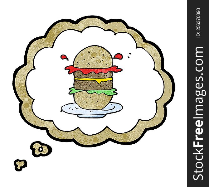 Thought Bubble Textured Cartoon Burger