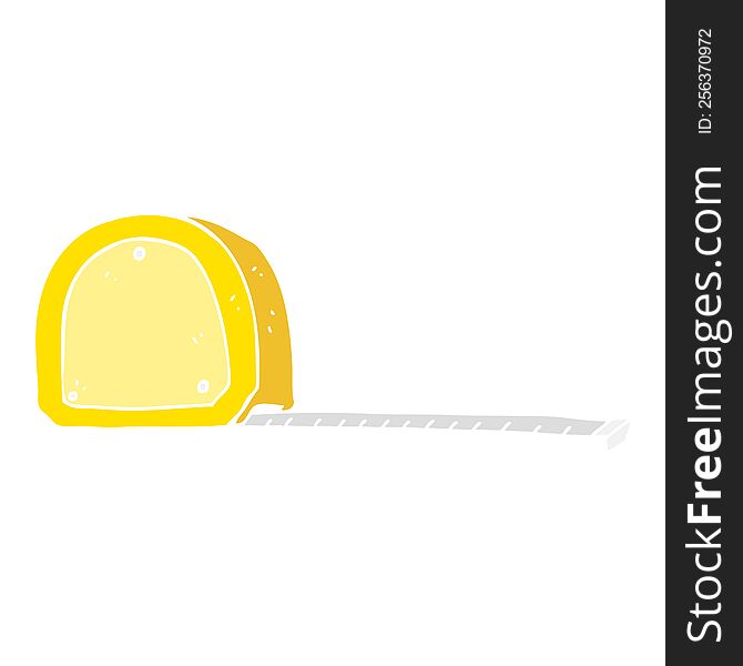 flat color illustration of measuring tape. flat color illustration of measuring tape