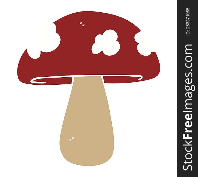Flat Color Style Cartoon Mushroom