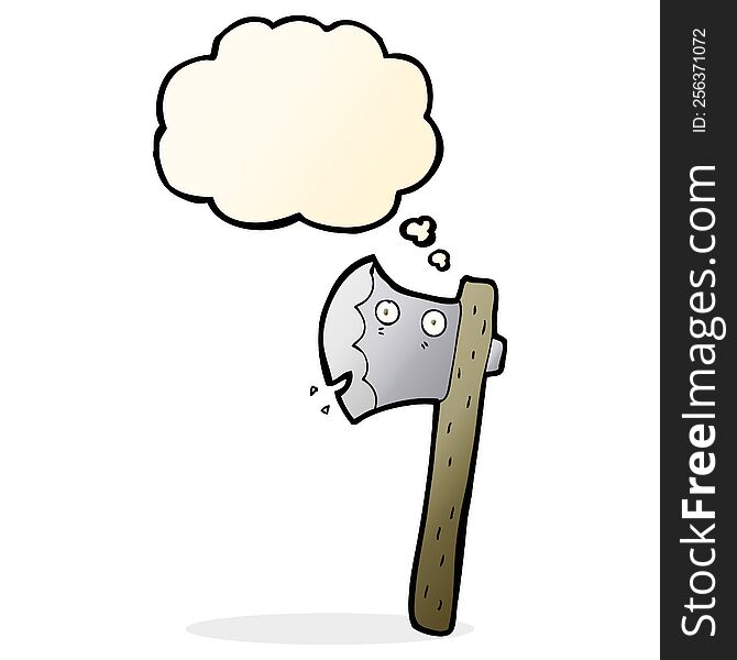 Cartoon Axe With Thought Bubble
