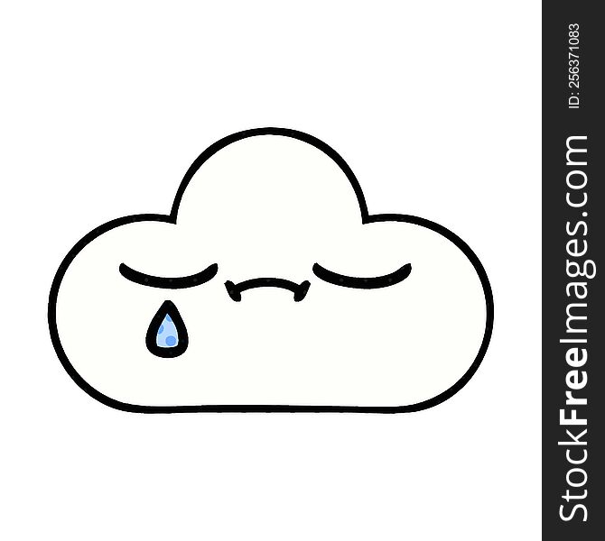 Comic Book Style Cartoon Sad Cloud