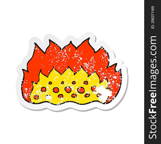 retro distressed sticker of a cartoon flames