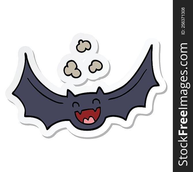 Sticker Of A Cartoon Bat