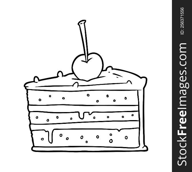 line drawing of a tasty chocolate cake. line drawing of a tasty chocolate cake