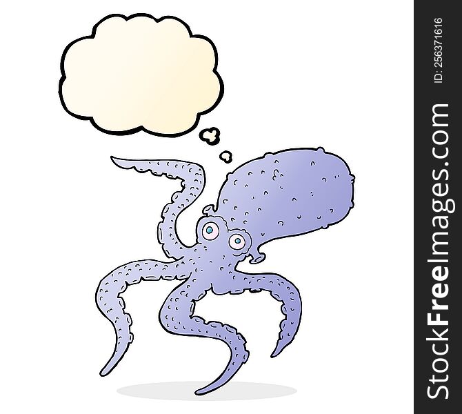 Cartoon Octopus With Thought Bubble