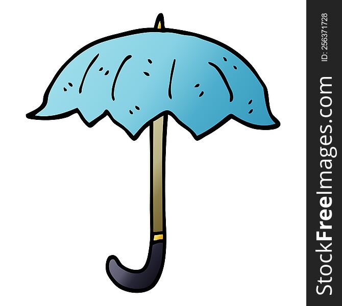 Cartoon Doodle Open Umbrella