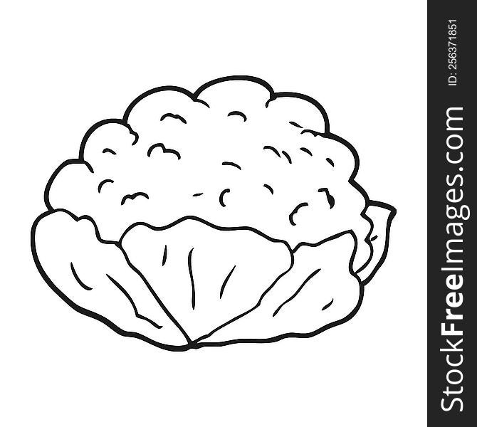 Black And White Cartoon Cauliflower