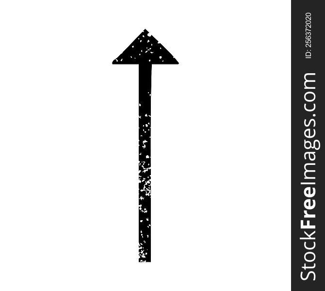 distressed symbol of a long arrow symbol