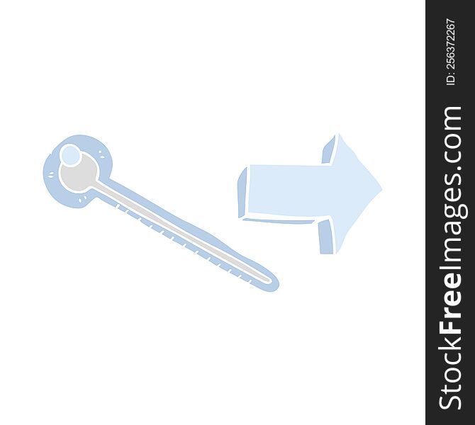 flat color illustration of thermometer. flat color illustration of thermometer