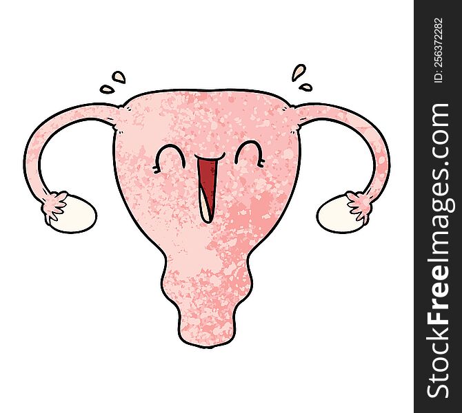 cartoon happy uterus. cartoon happy uterus