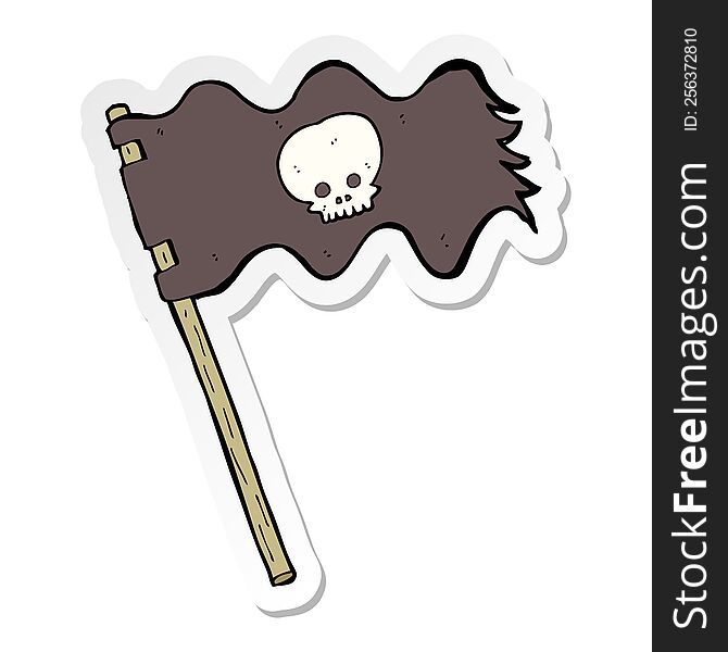 Sticker Of A Cartoon Pirate Flag