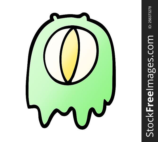 Vector Gradient Illustration Cartoon Spooky Ghost