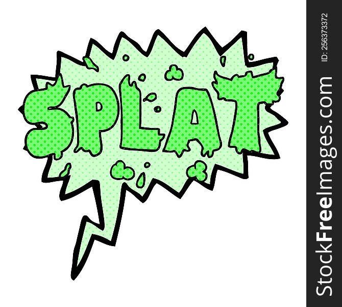 freehand drawn comic book speech bubble cartoon splat