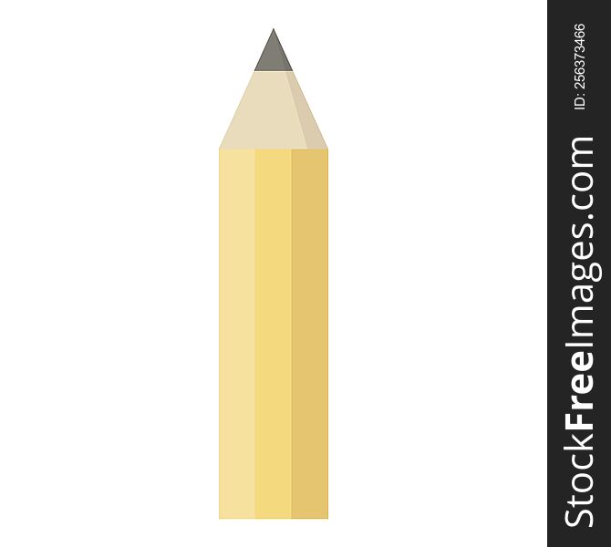 Flat colour illustration of a pencil