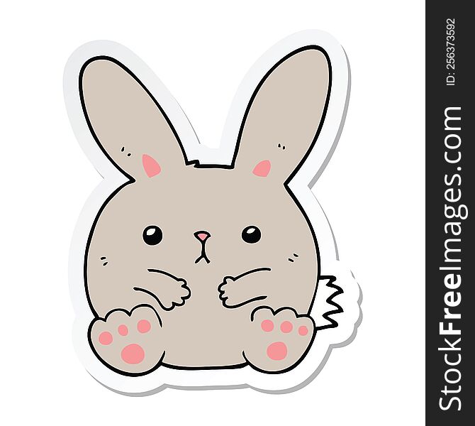 Sticker Of A Cartoon Rabbit