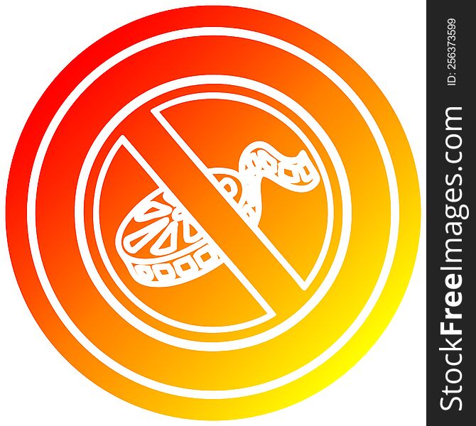 no filming circular icon with warm gradient finish. no filming circular icon with warm gradient finish