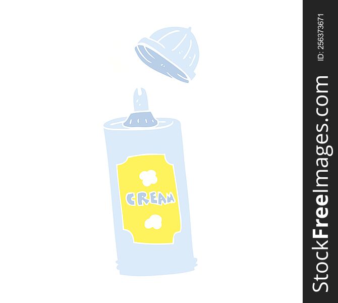 Flat Color Illustration Of A Cartoon Spray Whipped Cream