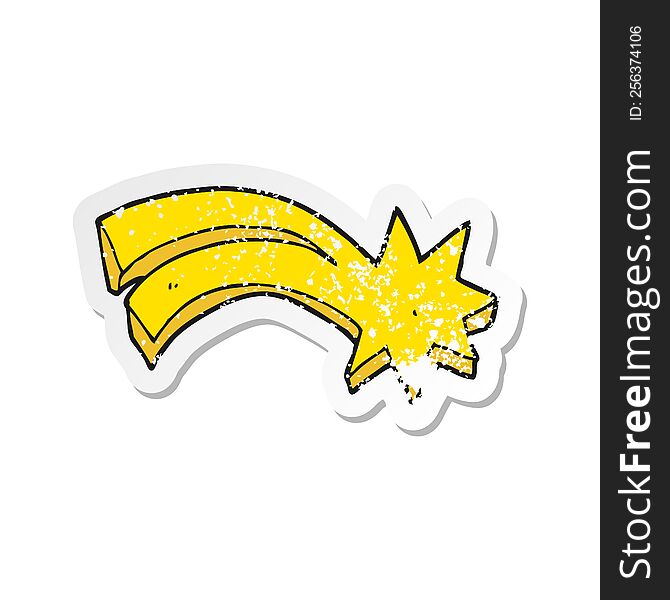 Retro Distressed Sticker Of A Cartoon Decorative Shooting Star