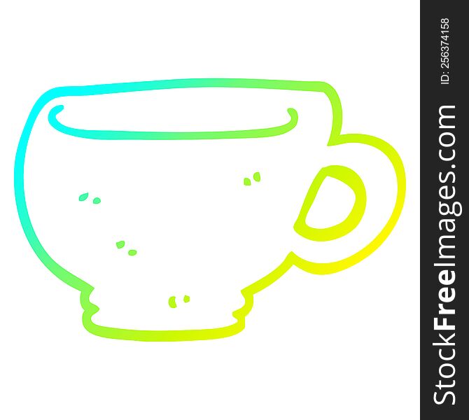 Cold Gradient Line Drawing Cartoon Cup