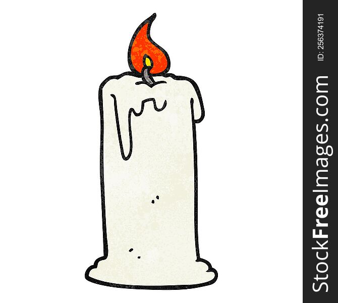 freehand textured cartoon burning candle