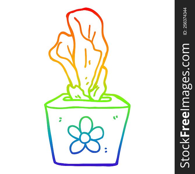 Rainbow Gradient Line Drawing Cartoon Box Of Tissues