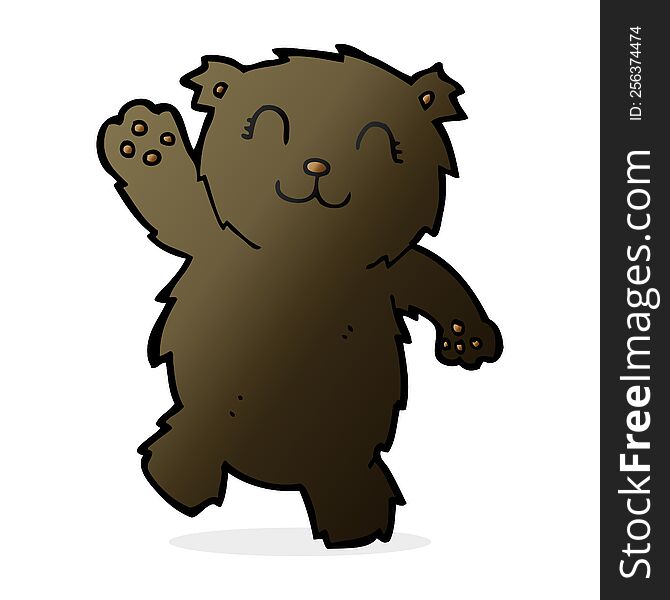 cartoon waving black bear