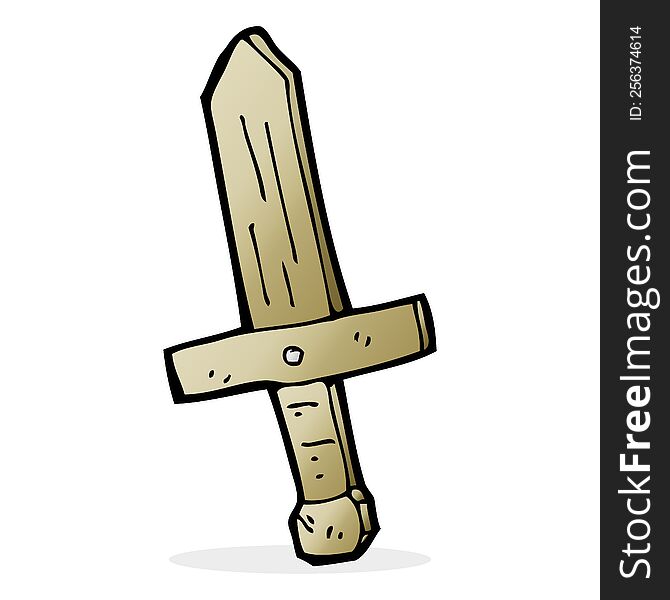 cartoon wooden sword