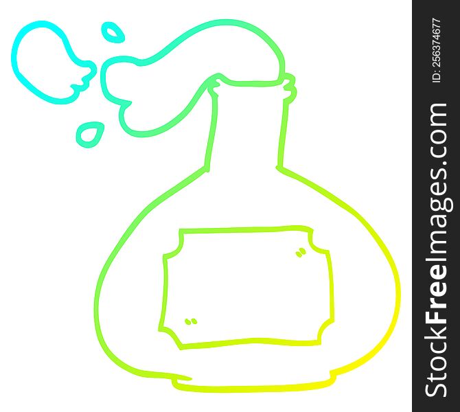 Cold Gradient Line Drawing Cartoon Potion Bottle