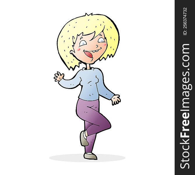 cartoon laughing woman