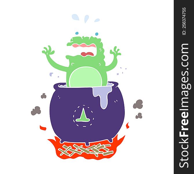 flat color illustration of funny halloween toad. flat color illustration of funny halloween toad