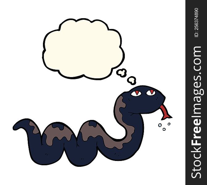 cartoon snake with thought bubble